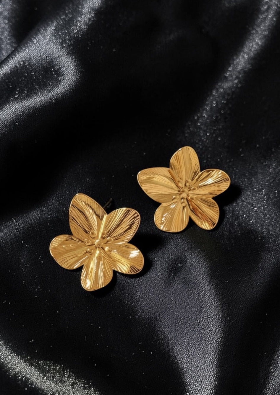 Golden Imperial Flower Earrings – Nélya