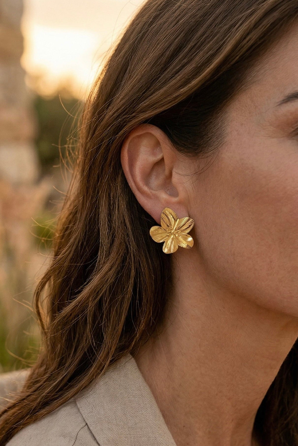 Golden Imperial Flower Earrings – Nélya