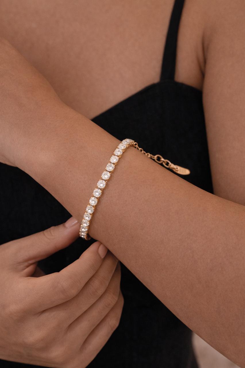Bracelet Tennis Doré – Nélya