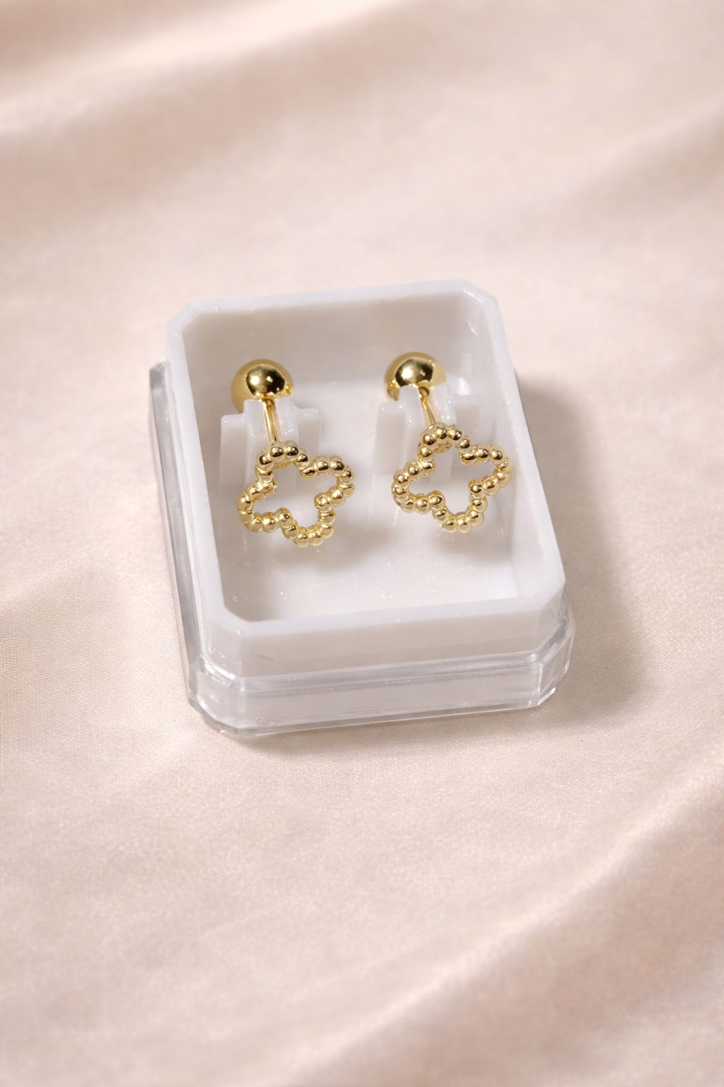 Boucles d’Oreilles Dorées Clover – Nélya